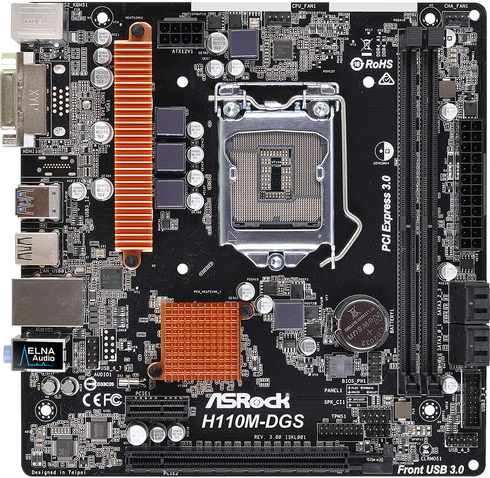 Asrock h110m hdv подключение